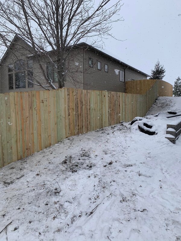 Outdoor wood fence - custom fence in St. Augusta, MN